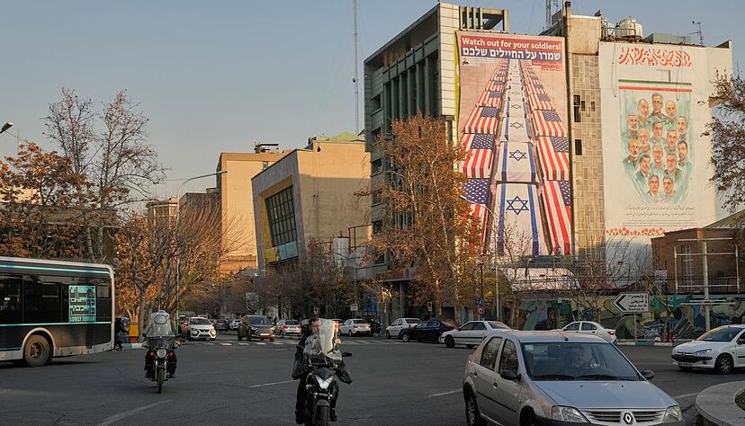 USA und Israel als Feindbild: Stra&szlig;enszene im Iran.