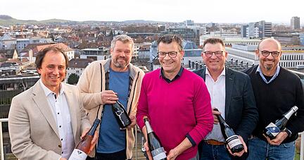 "Junges Schwaben" auf dem Heilbronner Parkhotel (von links): Sven Ellwanger, Jochen Beurer, J&uuml;rgen Zipf, Roland Wachtstetter und Hans Hengerer.
Foto: Mario Berger