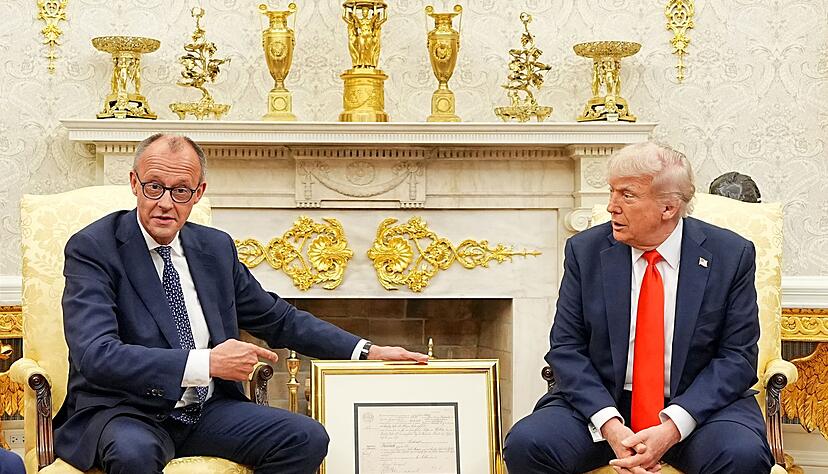 Donald Trump empfing Friedrich Merz mit warmen Worten im Oval Office.