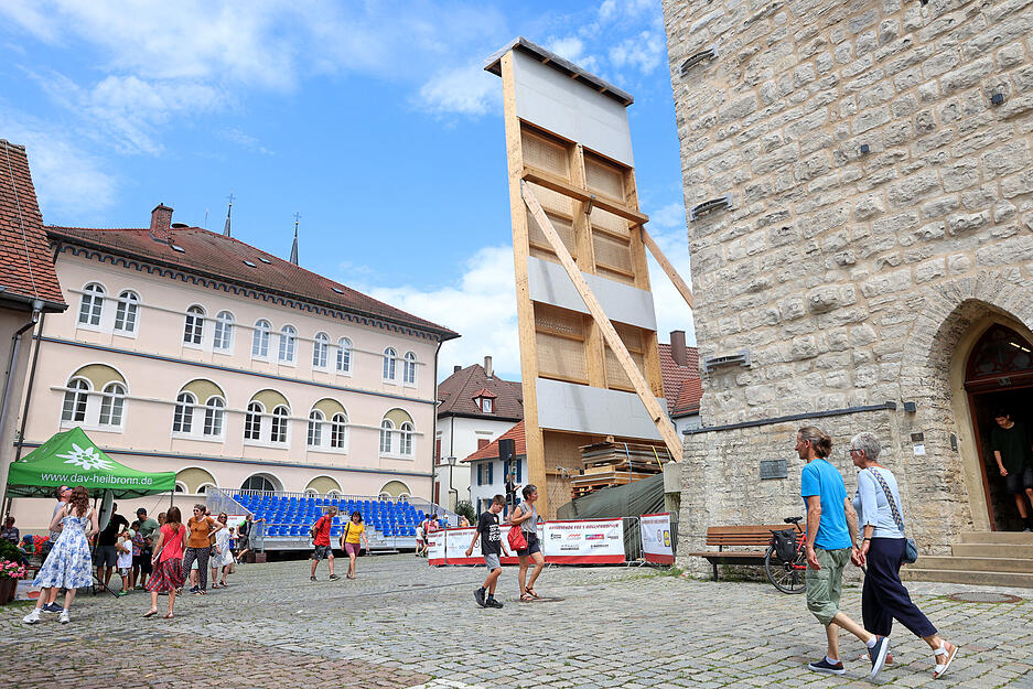 Am Kletterturm in Bad Wimpfen geht es hoch hinaus. Am Kletterturm in Bad Wimpfen geht es hoch hinaus.