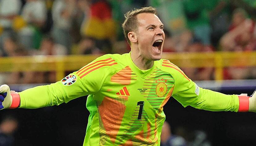 Der Br&uuml;ller: Deutschlands Torh&uuml;ter Manuel Neuer hat in diesem Turnier schon viele ganz starke Szenen in ganz wichtigen Momenten gehabt. Bislang hat der 38-J&auml;hrige 123 L&auml;nderspiele bestritten.
Foto: dpa