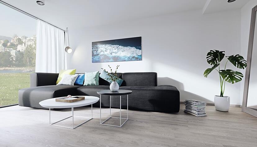 Öl-Beize in den Farbtönen Silbergrau und Weiß verleiht diesen Landhausdielen einen skandinavischen Touch. Öl-Beize in den Farbtönen Silbergrau und Weiß verleiht diesen Landhausdielen einen skandinavischen Touch.