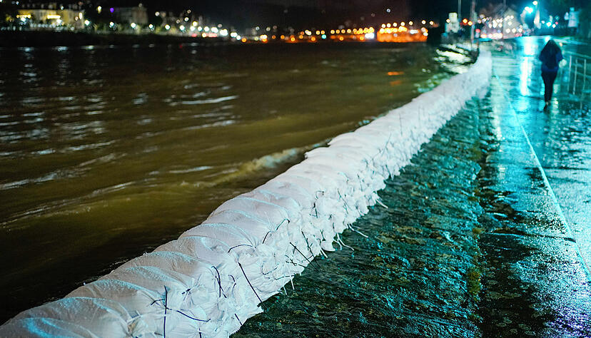 In Heidelberg wird der H&ouml;chststand des Neckar am Dienstagvormittag bei rund 4,50 Metern erwartet. Foto: dpa