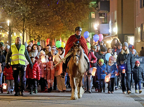 Unter dem Motto „Ross und Reiter“ ziehen Groß und Klein durch Heilbronn.