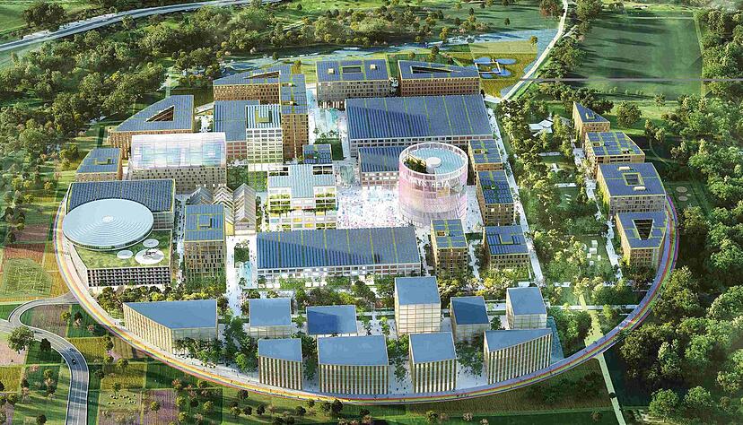 Der Innovationspark Künstliche Intelligenz soll im Endausbau kreisrund sein. Am Projekt beteiligt sich die Dieter-Schwarz-Stiftung finanziell.