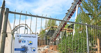 Auch auf der Baustelle für die größte Investition in der Geschichte des Freizeitparks bestimmt Corona das Geschehen.
Foto: Wolfgang Müller