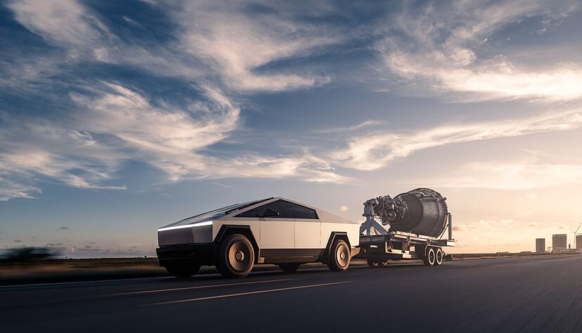 Unheimliche Begegnung der dritten Art? Nun, wie ein klassischer Pick-Up sieht der Tesla Cybertruck auf jeden Fall schon mal nicht aus. Unheimliche Begegnung der dritten Art? Nun, wie ein klassischer Pick-Up sieht der Tesla Cybertruck auf jeden Fall schon mal nicht aus.