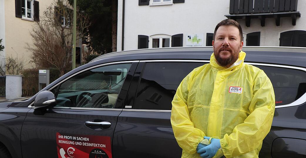 Der Rettungssanit&auml;ter Sascha Wienands aus Unterheinriet ist nebenberuflich als Tatortreiniger im Einsatz.