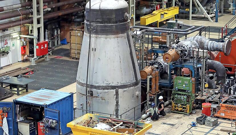 Die Maschinenhalle des GKN I wird seit 2017 leergeräumt. Die meisten Metallteile können recycelt werden.
Foto: Andreas Veigel