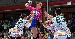 Munia Smits traf am Samstagabend in den Schlusssekunden für ihre Sport-Union Neckarsulm zum Sieg gegen Frisch Auf Göppingen.