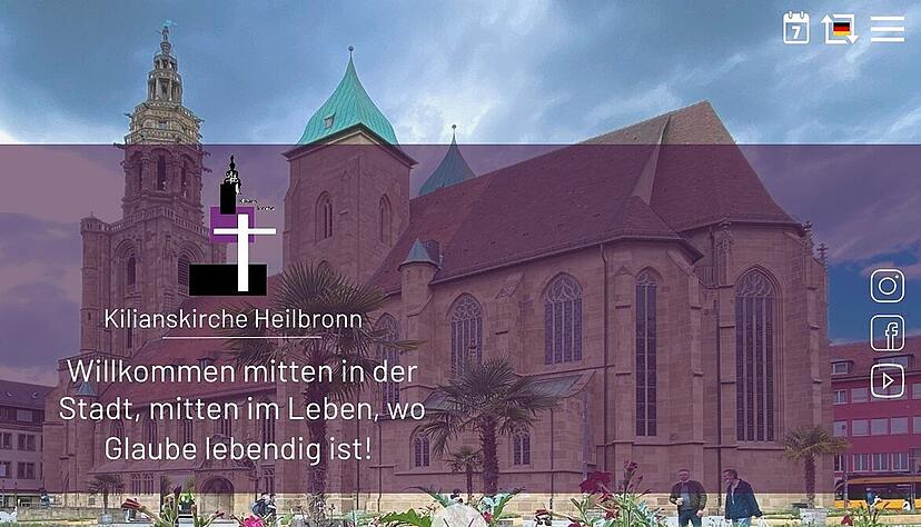 Projektentwurf für eine neue, modernere Homepage der Kilianskirchengemeinde: ein großes Bild, ein Logo und wenige Links zu Menü und weiteren Netzwerken. Projektentwurf für eine neue, modernere Homepage der Kilianskirchengemeinde: ein großes Bild, ein Logo und wenige Links zu Menü und weiteren Netzwerken.