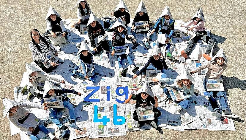 Bald lesen sie wieder: Jedes Jahr nehmen Hunderte Viertkl&auml;ssler wie hier 2025 in Neckarwestheim am Stimme-Medienprojekt Zig teil.