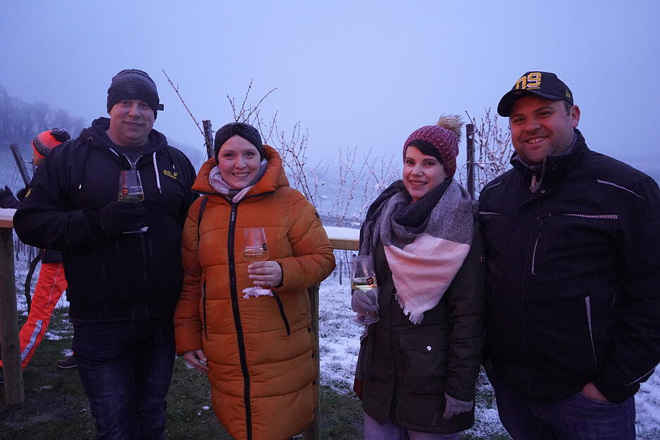 Bretzfelder Rebenglühen 2022 bei Schnee in Siebeneich