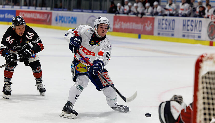 Am Ende es war einmal mehr Nolan Ritchie (beim Schuss), der den Heilbronner Falken doch noch Punkte in Stuttgart rettete.