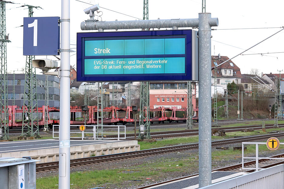 Streik der Gewerkschaften Verdi und EVD. Hauptbahnhof Bad Friedrichshall