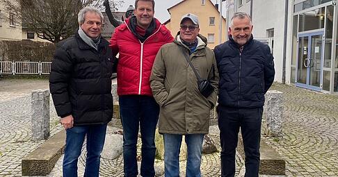 Am Drehtag in F&uuml;rfeld (von links): Mayer, H&uuml;bschen, Rockstuhl, Borth
Foto: privat