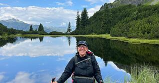 Birgit Bordt plant die Besteigung des Kilimandscharo. Hier ist sie bei einer Bergtour zur Heilbronner Hütte zu sehen.