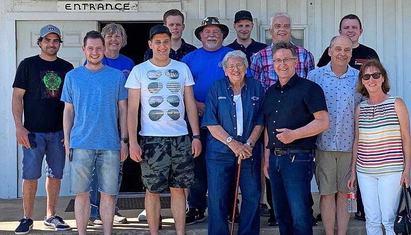 Die Delegation aus dem w&uuml;rttembergischen Nordheim gemeinsam mit ihren Freunden aus dem texanischen Doppelg&auml;nger. Die Bande zwischen den beiden Orten reichen in die sp&auml;ten 1980er Jahre zur&uuml;ck.