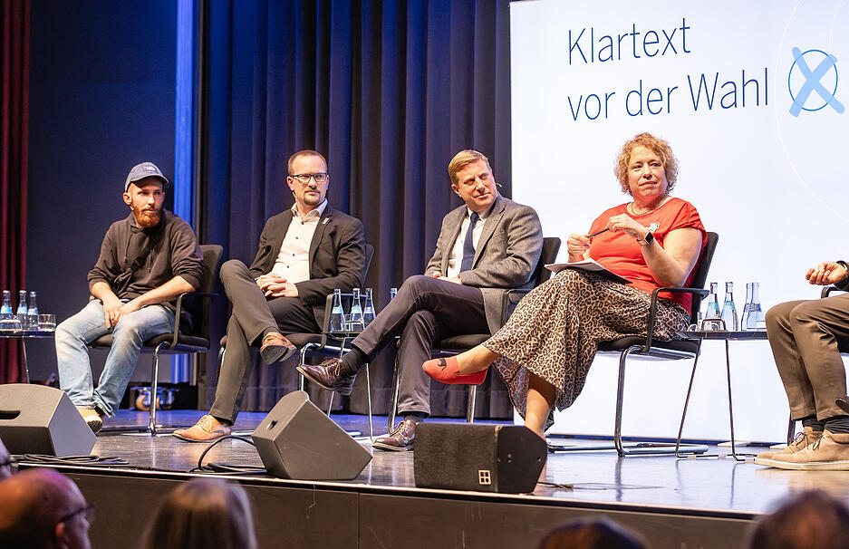 Beim Wahlforum in Heilbronn pr&auml;sentieren die Kandidaten ihre wirtschaftspolitischen Konzepte.