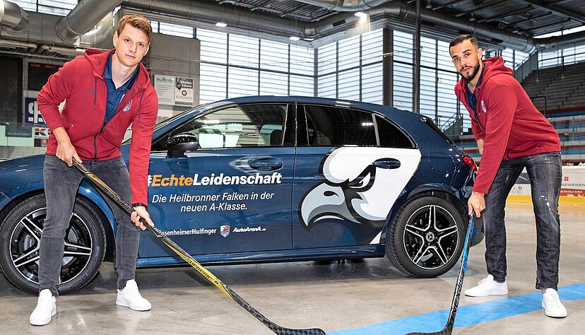 Mit Corey Mapes (li) und Michael Knaub bleiben zwei Identifikationsfiguren des Heilbronner Eishockey dem Verein erhalten.
Foto: Andreas Veigel