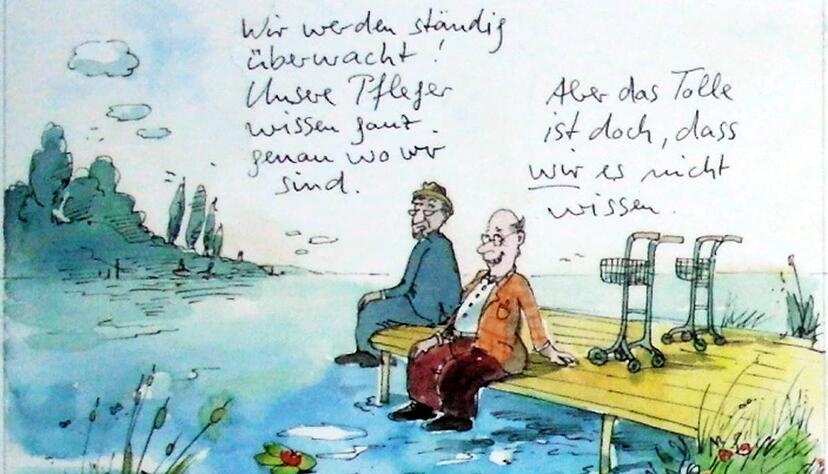 Der Humorist Peter Gaymann hat in seinen Zeichnungen seit einigen Jahren altersbedingte Beschwerden in den Fokus ger&uuml;ckt.Foto: Leonore Welzin
