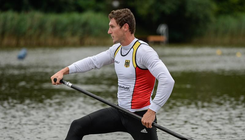 Sebastian Brendel hat sich im Bundesleistungszentrum in Gr&uuml;nheide bestens auf das Rennen im Kanadier vorbereitet. Foto: Wolfram Kastl