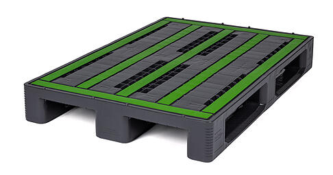 So sieht die Neckarsulmer Euro-Palette aus. Sie wird aus Kunststoff hergestellt, davon zu 30 Prozent aus Recyclingmaterial.