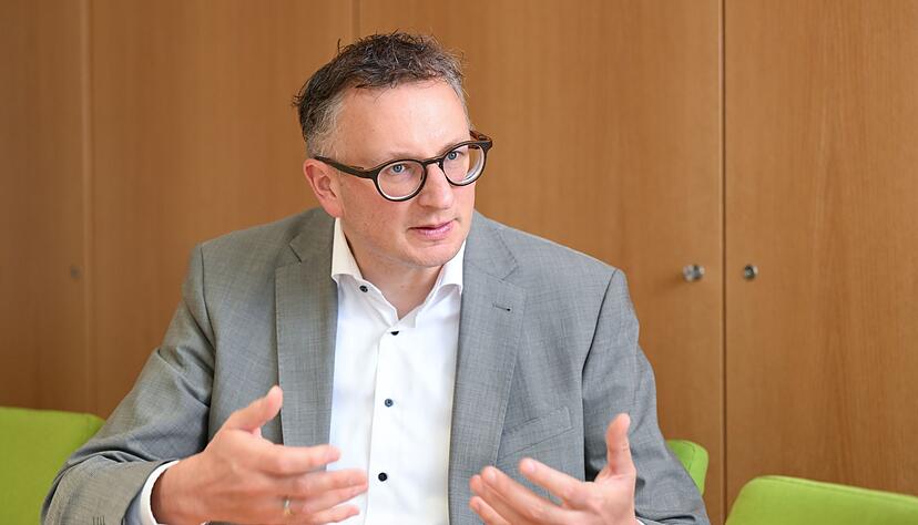 Andreas Schwarz, Fraktionsvorsitzender von Bündnis 90/Die Grünen im Landtag von Baden-Württemberg, aufgenommen bei einem dpa Interview im Haus der Abgeordneten.