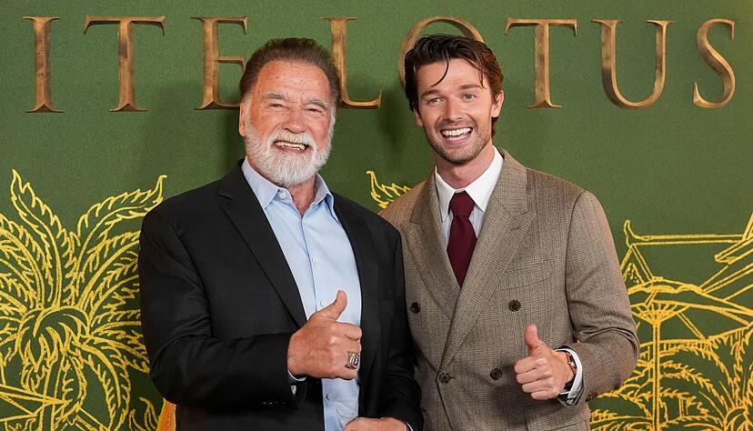 Arnold und Patrick Schwarzenegger bei der Premiere von &laquo;The White Lotus&raquo; in Los Angeles am 10. Februar. (Archivbild)