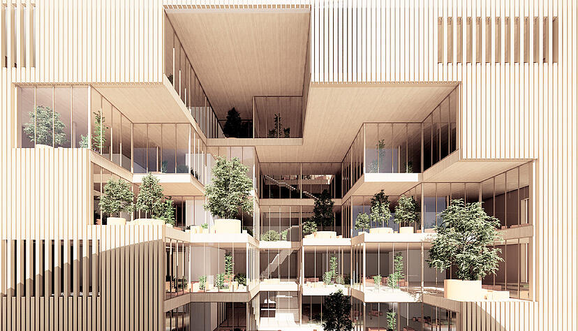 So soll das Restaurant-Gebäude im Ipai aussehen. Visualisierung: MVRDV