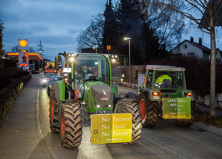 Protestfahrt in Nordheim. Protestfahrt in Nordheim.