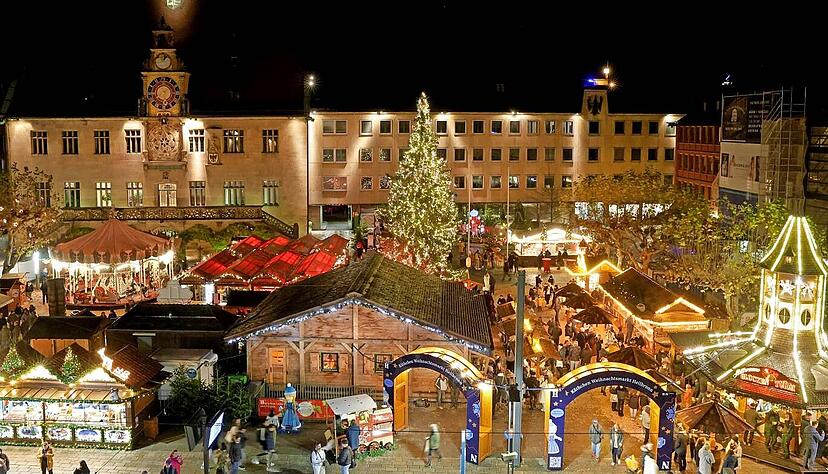 Der Käthchen Weihnachtsmarkt in Heilbronn im Jahr 2023.
