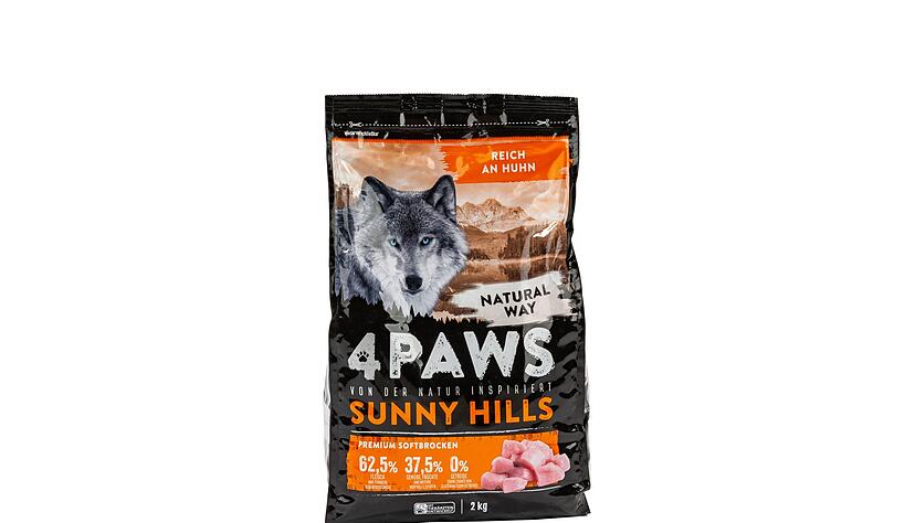 Testsieger (Note 1,3) ist das einzige &laquo;sehr gute&raquo; Trockenfutter &laquo;Sunny Hills&raquo; der Edeka-Marke &laquo;4Paws&raquo;.
