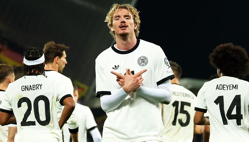 Der Bann ist gebrochen: Nick Woltemade bejubelt sein erstes Länderspieltor.