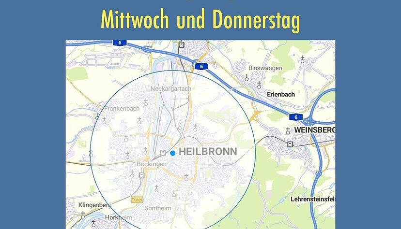 Flugverbotszone am Mittwoch und Donnerstag über Heilbronn: Wo der Luftraum über Heilbronn abgesperrt ist. Flugverbotszone am Mittwoch und Donnerstag über Heilbronn: Wo der Luftraum über Heilbronn abgesperrt ist.