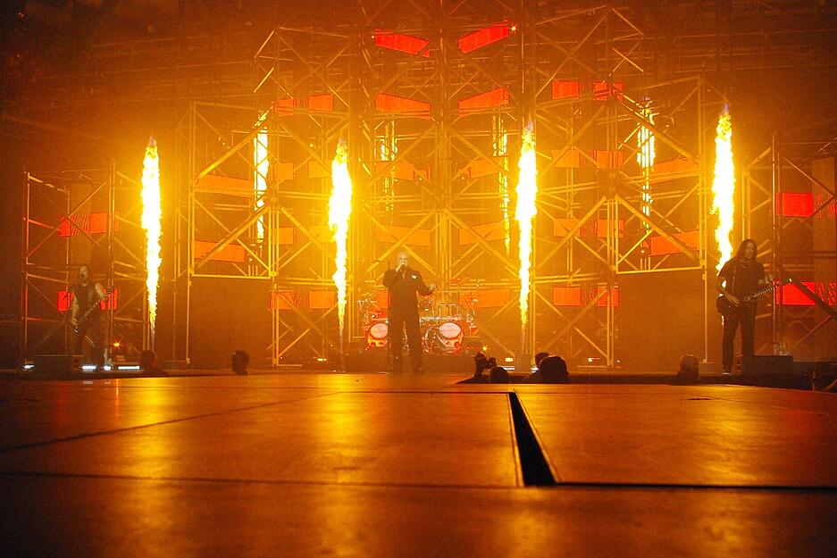 Die US-Rocker von Disturbed präsentierten sich am Freitagabend in der Stuttgarter Schleyerhalle.