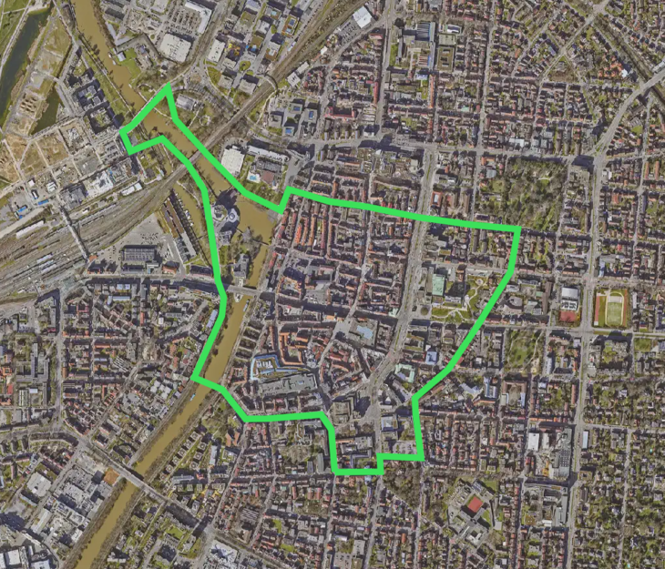 Die Karte von Heilbronn zeigt: Hier soll ein "Fahrradring" entstehen.
