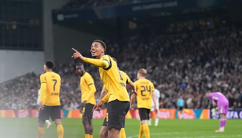 Grund zum Jubeln: Felix Nmecha war der Matchwinner. Grund zum Jubeln: Felix Nmecha war der Matchwinner.