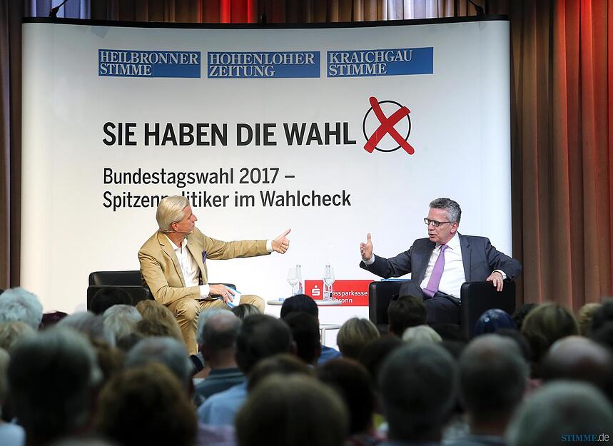Stimme-Wahlcheck mit Thomas de Maizière | 29.8. Stimme-Wahlcheck mit Thomas de Maizière | 29.8.