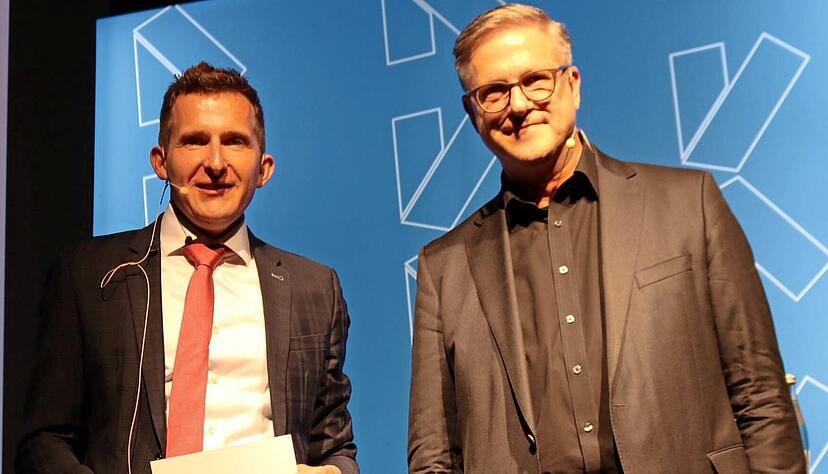 B&uuml;rgermeister Stefan Neumann (links) und Prof. Frank Brettschneider.