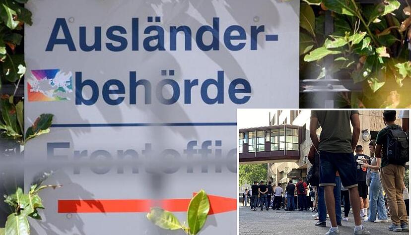 Chaos in der Ausländerbehörde in Stuttgart (kleines Foto). In Heilbronn-Franken ist die Situation zwar besser. Aber auch hier müssen Ausländer lange auf Papiere warten – und dürfen in der Zwischenzeit nicht arbeiten.