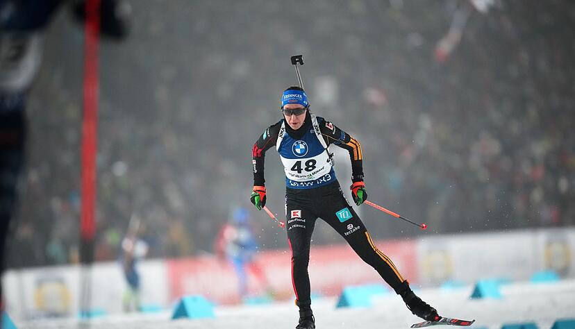 Franziska Preu&szlig; landet im verk&uuml;rzten Einzel von Nove Mesto auf dem Podest.