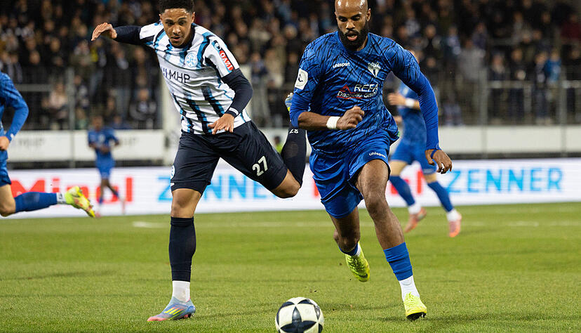 Schnelles Wiedersehen: Freibergs Meghon Valpoort (rechts) und der Stuttgarter David Udogu (links) sind erst im WFV-Pokal aufeinander getroffen.