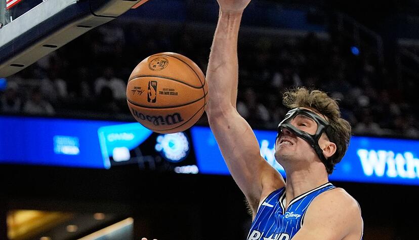 Mit 32 Punkten erzielte Franz Wagner gegen Miami seine zweithöchste Ausbeute in dieser Saison. Mit 32 Punkten erzielte Franz Wagner gegen Miami seine zweithöchste Ausbeute in dieser Saison.