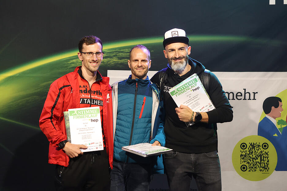 Firmenlauf 2023, Siegerehrung Mixed Team "K1" (2. Platz)
