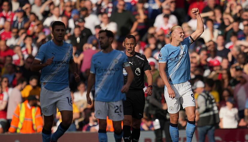 Erling Haaland erzielte das Siegtor für Manchester City. Erling Haaland erzielte das Siegtor für Manchester City.