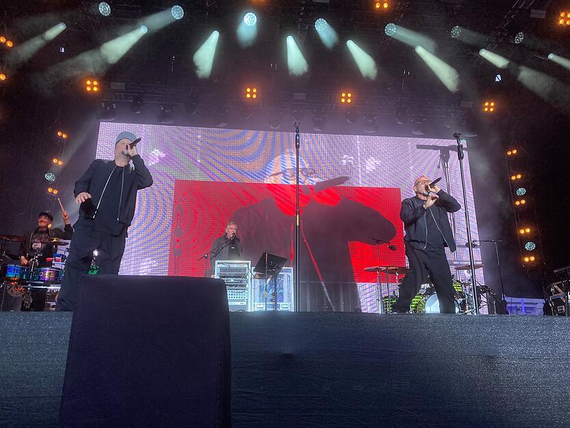 Mit ihren Hip-Hop-Hits treten die Fantastischen Vier auf dem Ludwigsburger Schlossplatz auf. Mit ihren Hip-Hop-Hits treten die Fantastischen Vier auf dem Ludwigsburger Schlossplatz auf.
