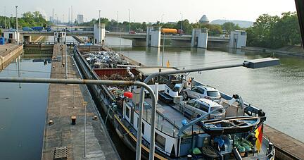 Der vielbefahrene Flussabschnitt in Heilbronn.