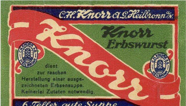 1889: Erste Erbswurst von Knorr 1889: Erste Erbswurst von Knorr