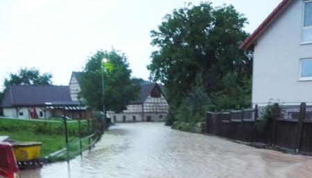 Überflutungen in Neuenstein-Obersöllbach Überflutungen in Neuenstein-Obersöllbach